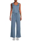 Andrew Marc Women's U-neck Sleeveless Jumpsuit In Sea Blue
