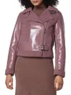 Andrew Marc Women's Udall Mixed Media Faux Fur Moto Jacket In Rose Taupe