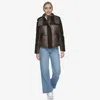 Andrew Marc Women's Vega Mixed Media Short Down Coat In Brown