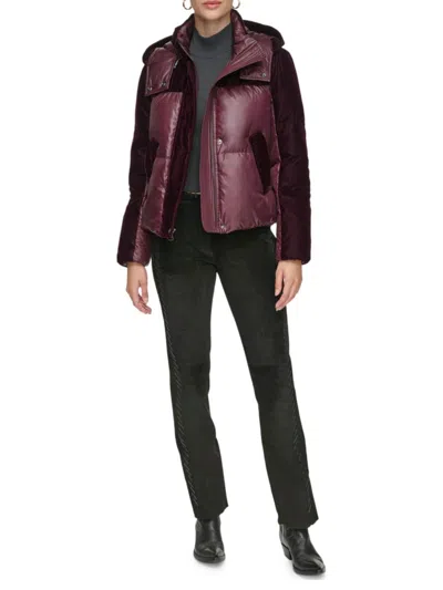 Andrew Marc Women's Vega Puffer Jacket In Burgundy