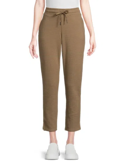 Andrew Marc Women's Waffle Knit Cropped Pants In Kale