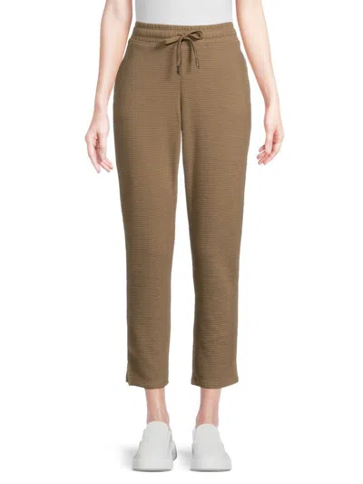 Andrew Marc Women's Waffle Knit Cropped Pants In Mushroom