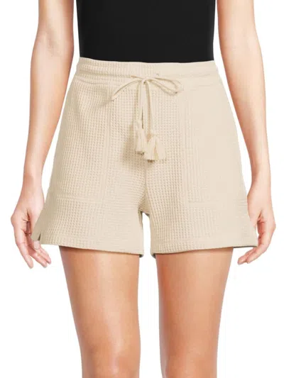 Andrew Marc Women's Waffle Knit Shorts In Oatmeal