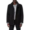 Andrew Marc Wool Blend Faux Fur Collared Jacket In Black