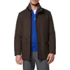 Andrew Marc Wool Blend Faux Fur Collared Jacket In Hickory