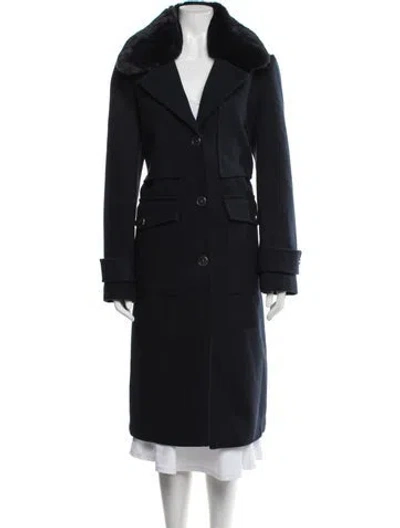 Pre-owned Andrew Marc Wool Coat In Blue