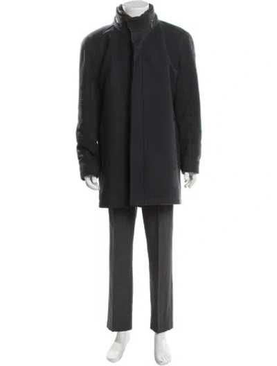 Pre-owned Andrew Marc Wool Overcoat In Gray