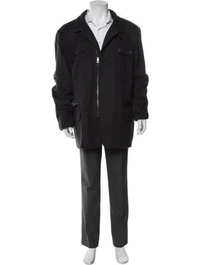 Pre-owned Andrew Marc Wool Parka In Gray