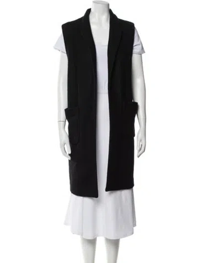 Pre-owned Andrew Marc Wool Vest In Black