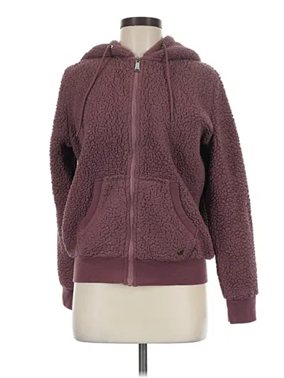 Pre-owned Andrew Marc Zip Up Hoodie In Burgundy