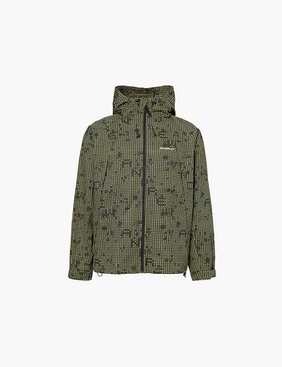 Andrew Mens Green Night Logo-print Relaxed-fit Camo Cotton Jacket