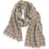 Andrew Stewart Check Cashmere Scarf In Brown
