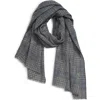 Andrew Stewart Glen Plaid Cashmere Scarf In Grey/black