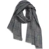 Andrew Stewart Glen Plaid Cashmere Scarf In Gray