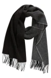 Andrew Stewart Ombré Herringbone Cashmere Scarf In Black