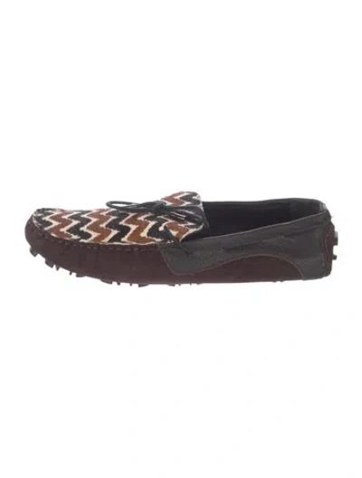 Pre-owned Android Homme Suede Striped Loafers In Brown