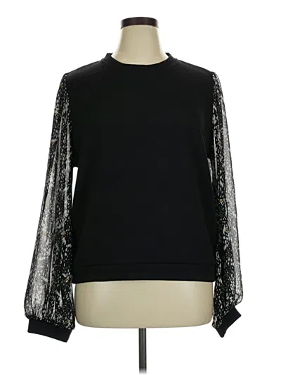 Pre-owned Andthewhy Long Sleeve Blouse In Black