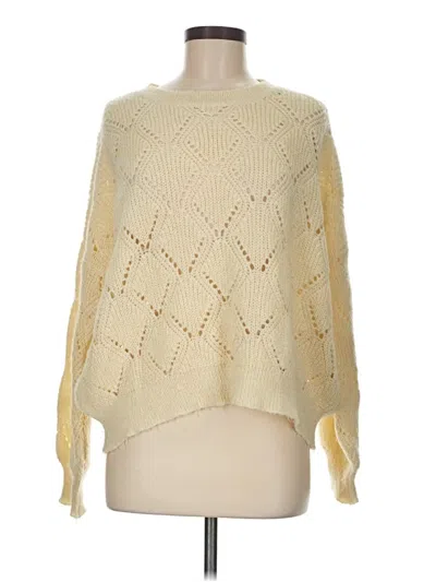 Pre-owned Andthewhy Long Sleeve Top Yellow Boatneck Tops