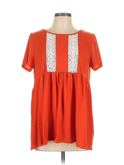 Pre-owned Andthewhy Short Sleeve Blouse In Orange