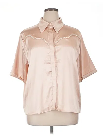 Andthewhy Short Sleeve Blouse In Pink