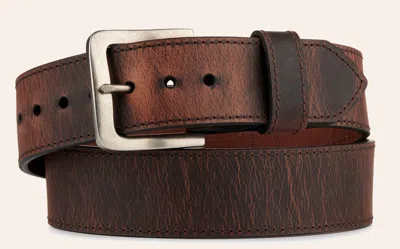 Andwest Men's Tan Extra Wide Leather Western Belt In Brown