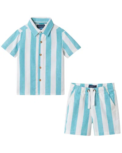 Andy & Evan Kids' 2pc Oxford Shirt & Short Set In Blue