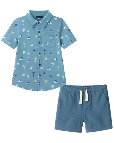 Andy & Evan 2pc Top & Pant Set In Blue