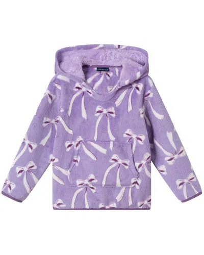 Andy & Evan Bow Plush Hoodie In Purple