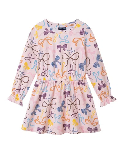 Andy & Evan Bow Printed Jersey Dress In Pink