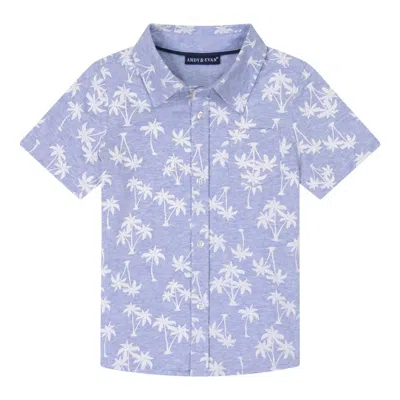 Andy & Evan Kids' Boy's Cotton Knit Button Down In Light Blue In Purple