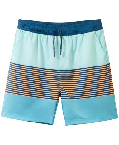 Andy & Evan Kids' Boys' 8-18 Striped Swim Trunks In Blue