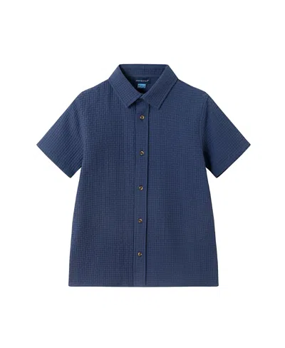 Andy & Evan Boys' Basket Weave Buttondown Shirt - Big Kid In Blue