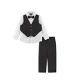Andy & Evan Boys' Bowtie, Vest, Buttondown And Pant Set - Little Kid, Big Kid In Black