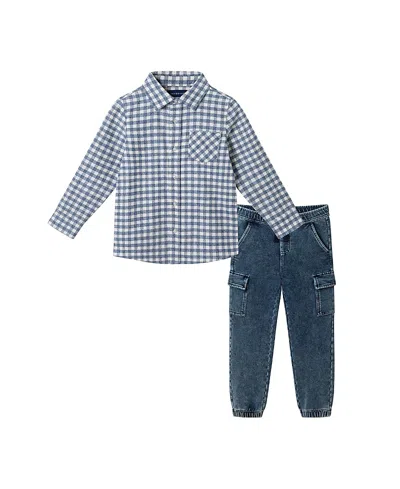 ANDY & EVAN BOYS' BUTTONDOWN AND JOGGER SET - LITTLE KID, BIG KID