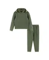 Andy & Evan Boys' Dinos Embossed Hooded Sweatshirt And Pant Lounge Set - Little Kid In Green