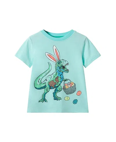 Andy & Evan Boys' Easter Dino Graphic Tee - Little Kid In Blue