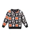 Andy & Evan Kids' Halloween Jacquard Cotton Crewneck Sweater In Multi