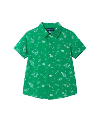Andy & Evan Boys' Knit Buttondown - Little Kid, Big Kid In Green