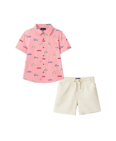 Andy & Evan Boys' Knit Buttondown Set - Little Kid, Big Kid In Pink