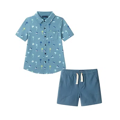 Andy & Evan Boys' Knit Buttondown Set - Little Kid, Big Kid In Blue