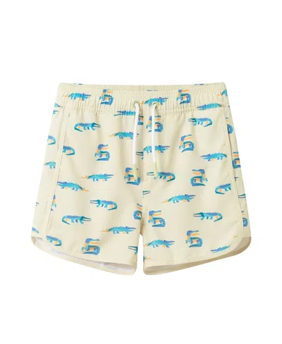 Andy & Evan Boys' Lime Gator Swim Trunk - Little Kid In Neutral