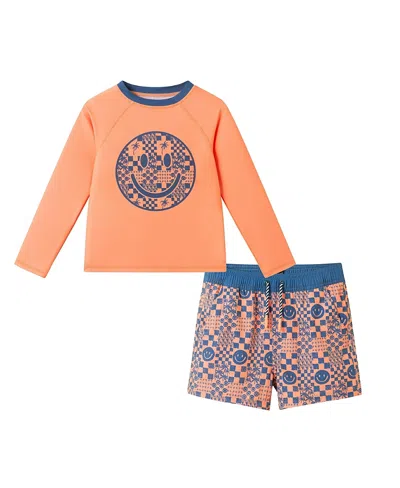 Andy & Evan Boys' Long Sleeve Rashguard Set - Little Kid, Big Kid In Orange