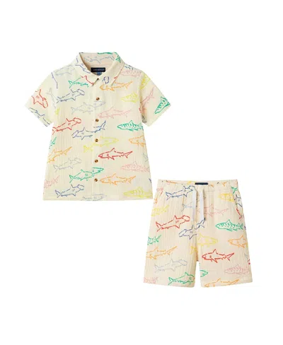 Andy & Evan Boys' Multi Printed Gauze Set - Little Kid, Big Kid In Neutral