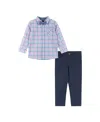 Andy & Evan Boys' Plaid Buttondown And Pants Set - Little Kid, Big Kid In White Plaid