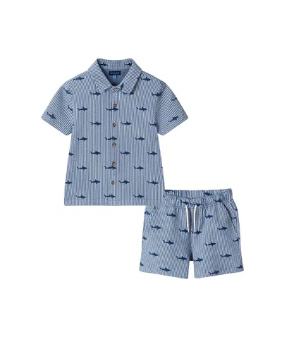 Andy & Evan Boys' Short Sleeve Cabana Set - Little Kid In Blue