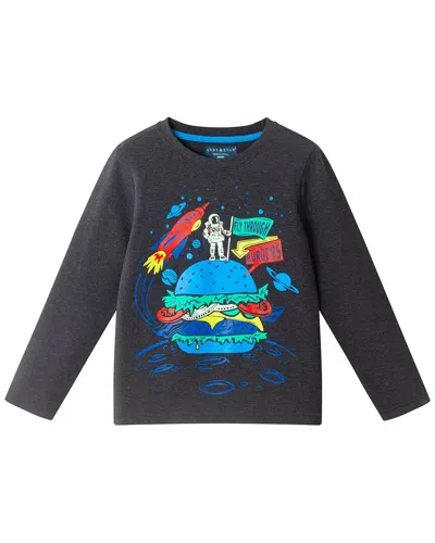 Andy & Evan Kids' Burger/space Graphic T-shirt In Gray