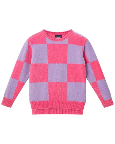 Andy & Evan Checker Split Side Sweater In Pink
