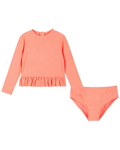 Andy & Evan Coral Terry Rashguard Set In Pink