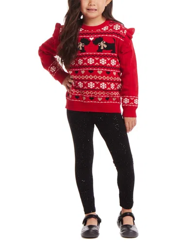Andy & Evan Dog Fairisle Sweater Set In Multi