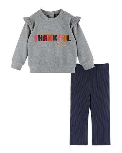 Andy & Evan Embossed Glitter Sweater & Legging Set In Multi